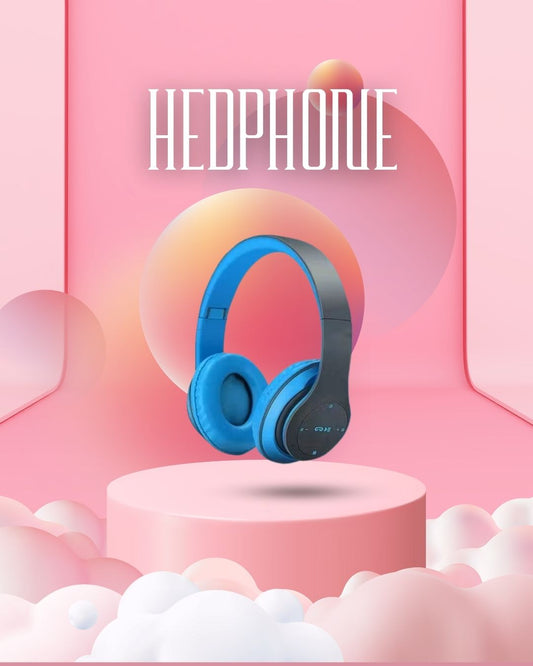 Wireless Bluetooth Over-Ear Headphones – Stylish Black & Blue Edition 20 random colure